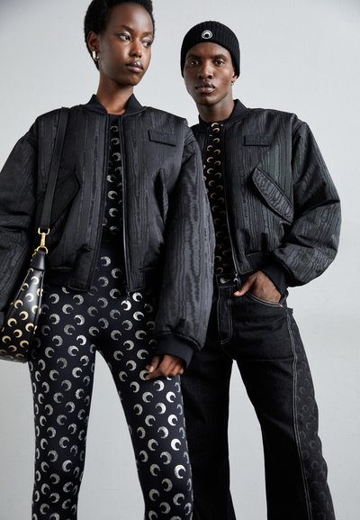 MARINE SERRE RECYCLED MOIRE BOMBER JACKET UNISEX - Geacă bomber - black