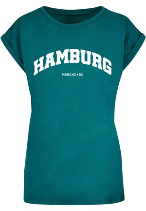 HAMBURG WORDING  - T-shirts print - teal