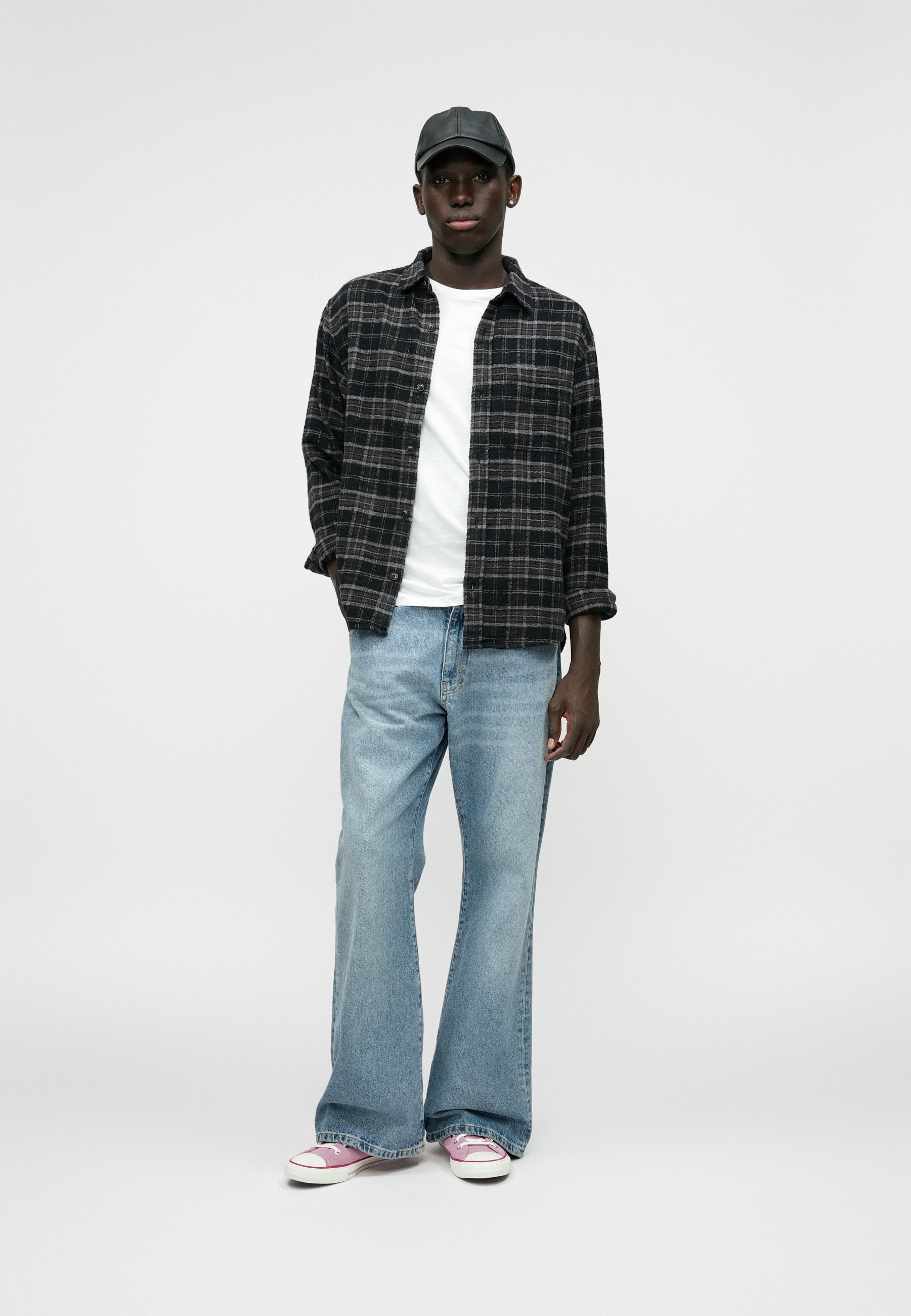 Abercrombie & Fitch SLUB PLAID - Shirt - black - Zalando.co.uk