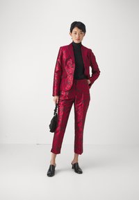 kate spade new york WINTER BLOOMS BROCADE PANT - Nadrágok - black/red