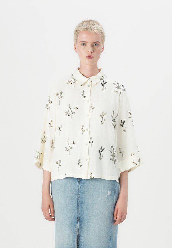 VIWILLIS EMBROIDERED SHIRT - Hemdbluse - birch