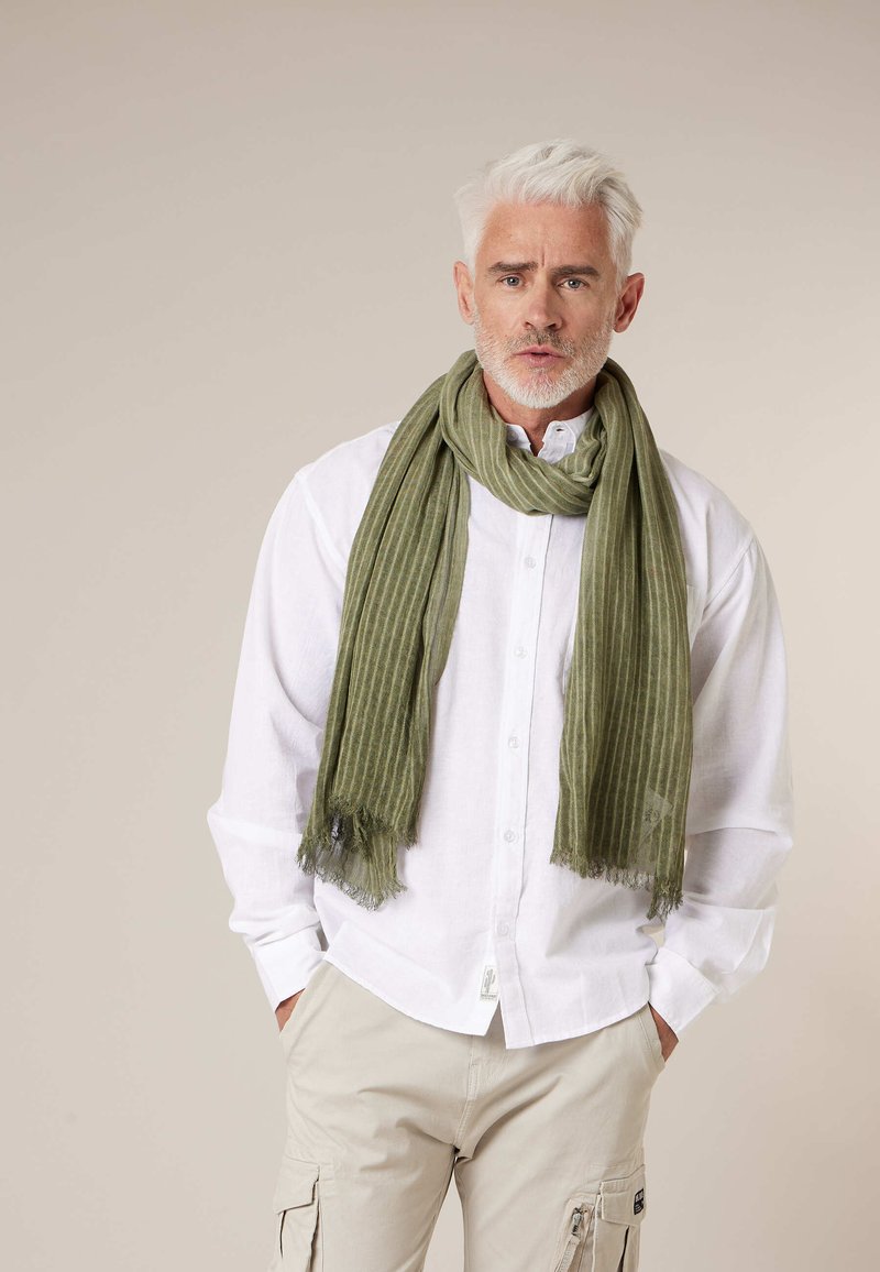 Foulard écharpe vert bouteille clair kaki foncé