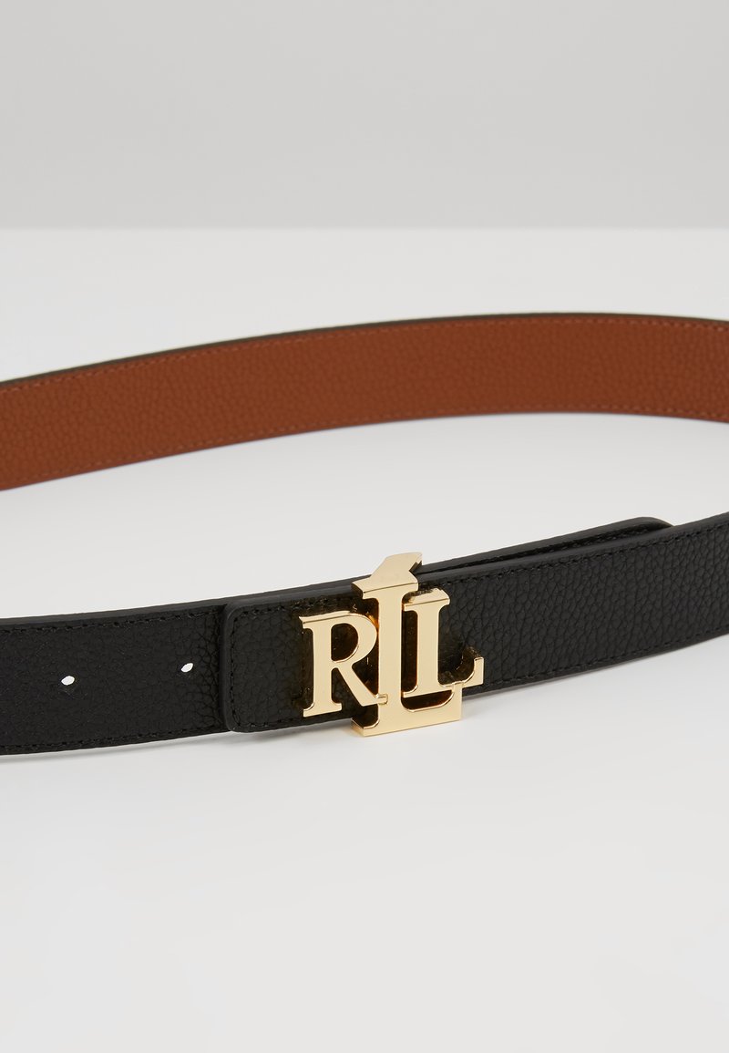 Lauren Ralph Lauren Ceinture Black Tan Noir Zalando Fr
