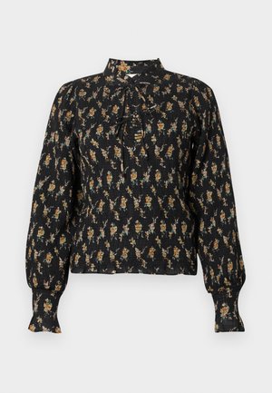 CHINO SMOCKED - Blūze - black