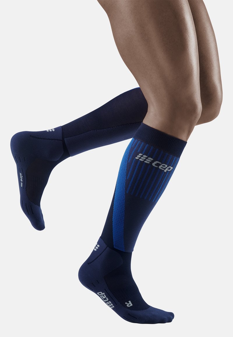 CEP COLD WEATHER COMPRESSION SOCKS RUNNING KNEE HIGH MEN - MADE IN GERMANY - Calze sportive - navy