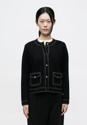 TOPSTITCH CARDIGAN - Neuletakki - black