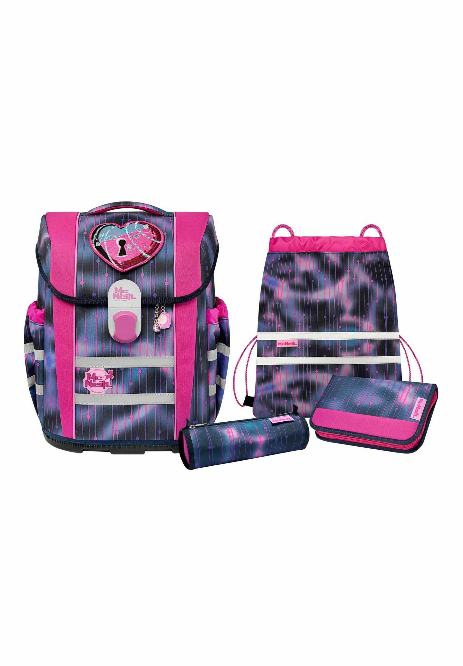 Grafoplás Schulranzen Multiline, Rosa, 38x28x6 Cm – Polyester, Mit Ausweistasche & Verstellbaren Trägern