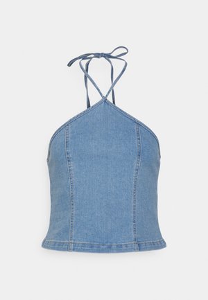 Noisy May Petite NMNICKY HALTERNECK PETITE - Topper - light blue denim
