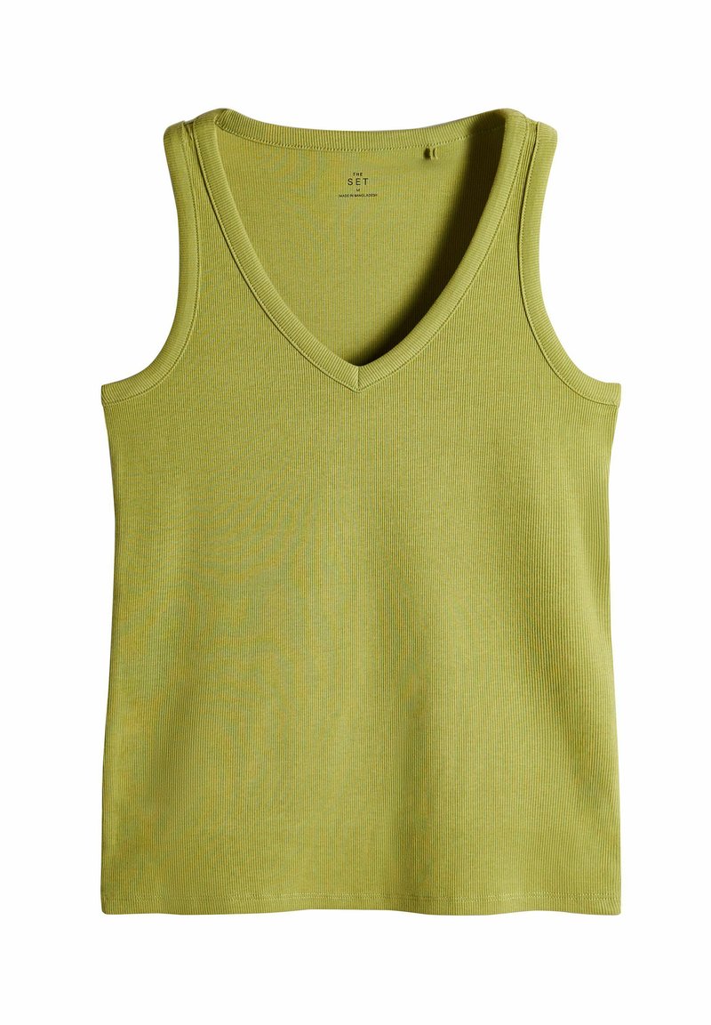 THE SET REGULAR FIT - V-NECK - Top - lime green