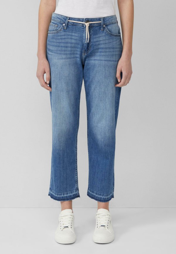 CROPPED MID RISE OFFENER SAUM - Jeans Straight Leg - blau