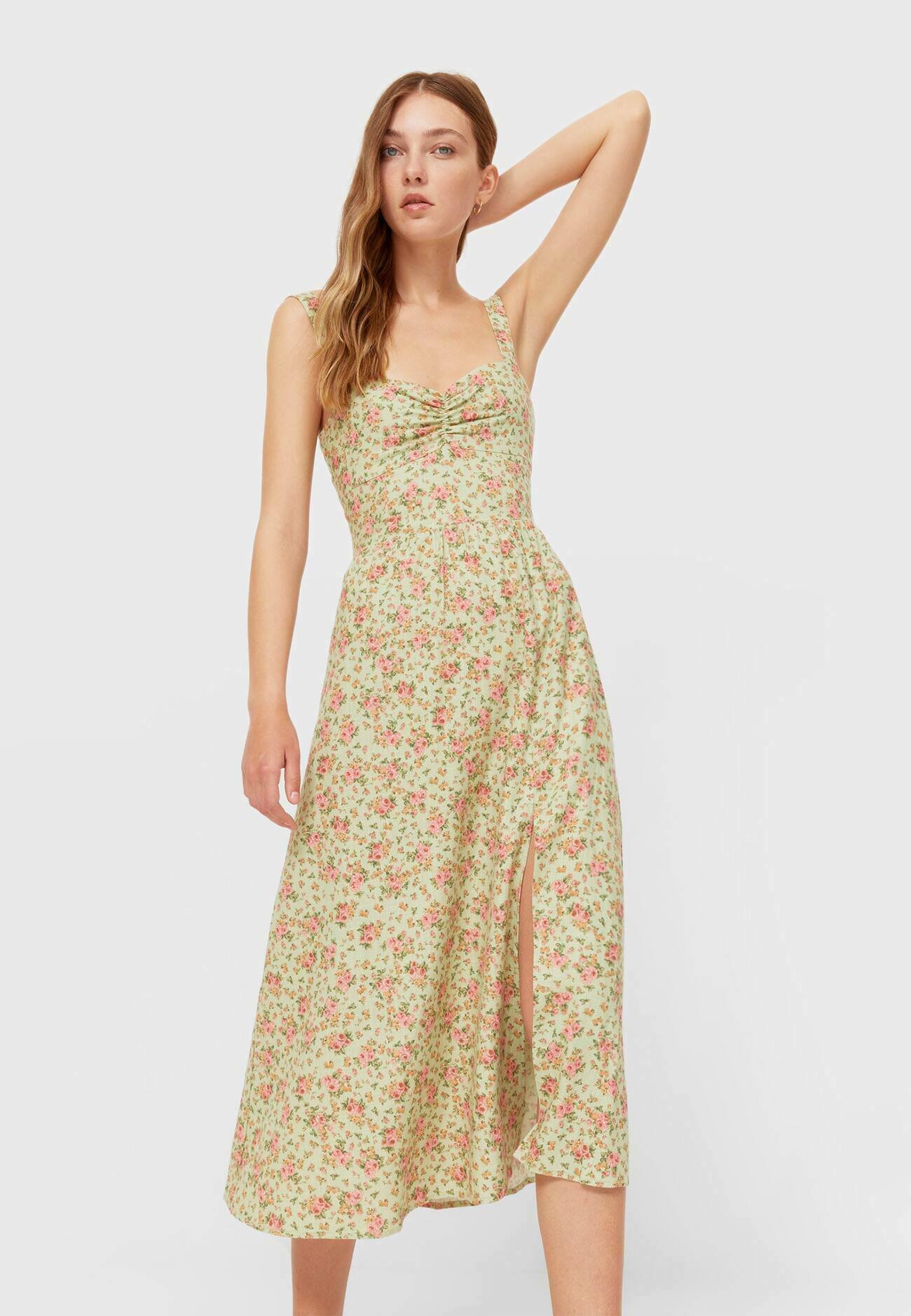Stradivarius Freizeitkleid Green Grun Zalando De 
