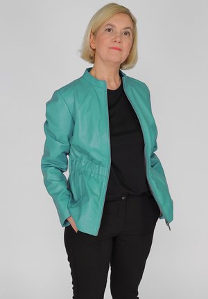 JCC Leather jacket - deep turquoise