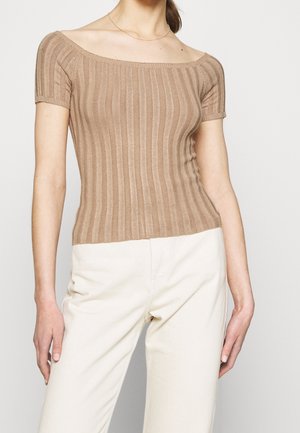 Print T-shirt - camel