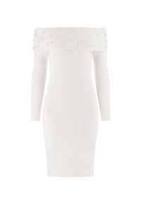 KURZES MIT ZOPFMUSTER - Shift dress - weiß