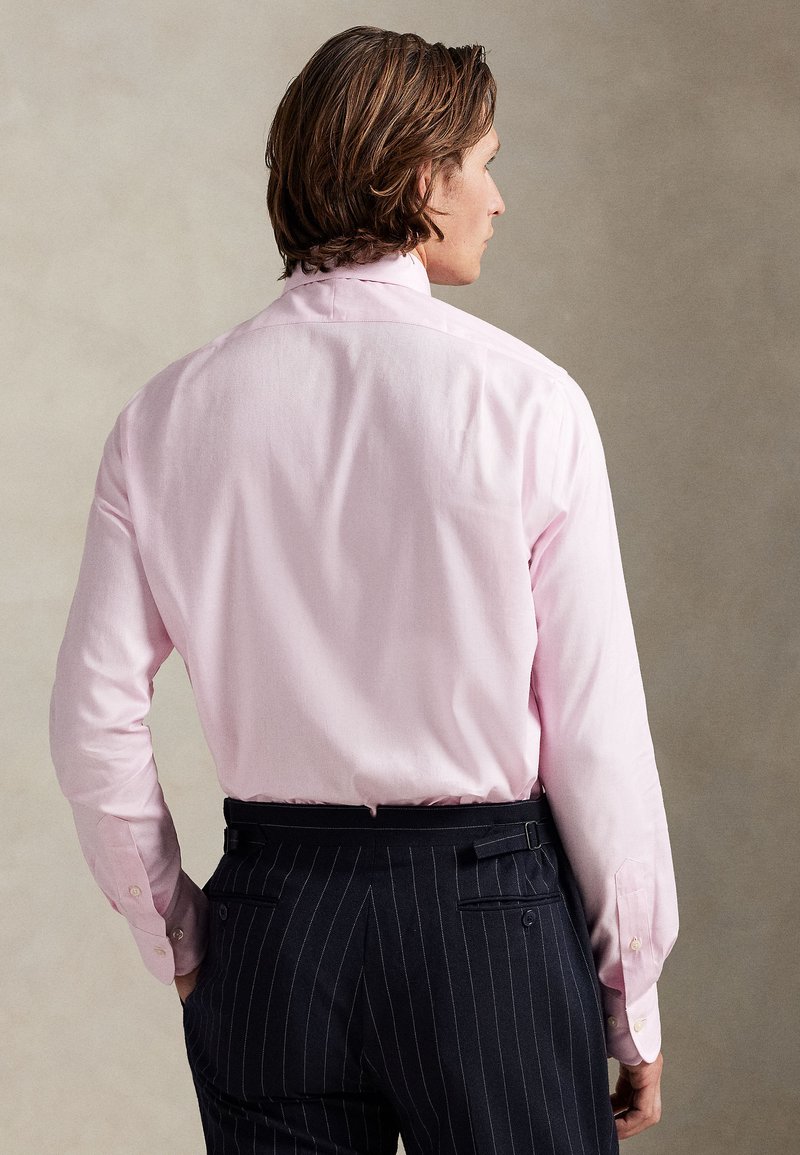 strapless open back dress 2t Extra Long Short Sleeve Tall Mens Slim Fit Shirt (pink) | Tall Mens  Clothing main image 0
