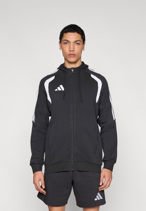TIRO26 LEAGUE FULL ZIP HOODIE - Športna jopa s kapuco na zadrgo - black/white