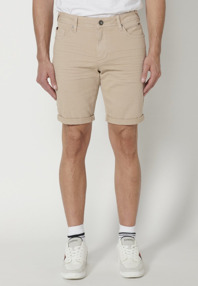 Koroshi BERMUDA STRETCH REGULAR COLORS BERMUDA STRET - Jeansshorts - beige
