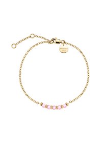 5 ROW STONE - Armband - gold coloured pink