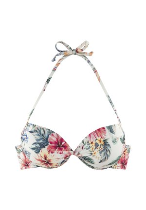 PUSH-UP - Bikini top - creme bedruckt