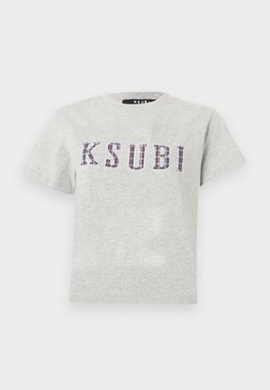 PLAID SHRUNKEN TEE - Print T-shirt - grey