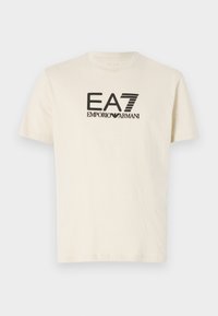 Print T-shirt - beige/black