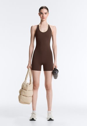 OYSHO COMFORTLUX PIPING SHORT - Combinaison - mottled brown