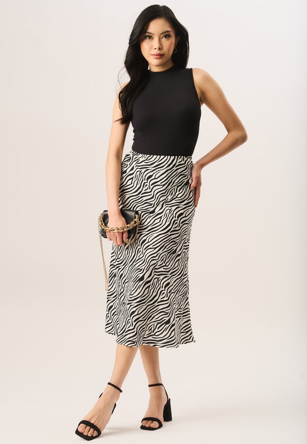 ZEBRA PRINT BIAS - A-line skirt - mono3
