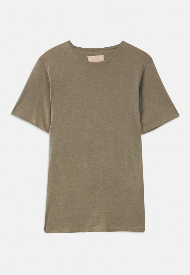 120% lino T-shirt basic groen