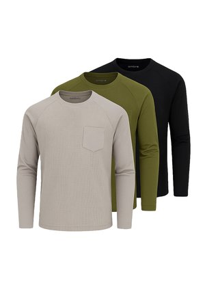 SET OF 3  - Langarmshirt - grey olive black