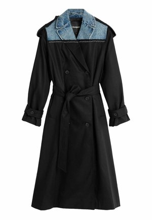 Desigual, LONG TRENCH COAT - Trench - black