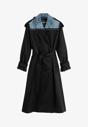 Desigual, LONG TRENCH COAT - Gabardina - black