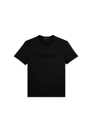 WITH BLURRED LOGO IN THE CENTRE - Camiseta estampada - black