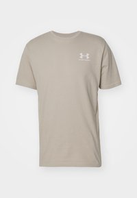 LEFT CHEST LOGO - Print T-shirt - city khaki/white