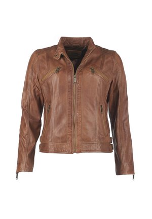 Veste en cuir - cognac