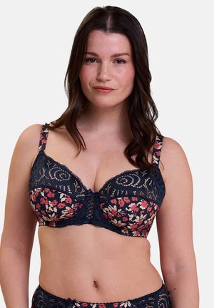 Soutien-gorge à armatures - imprimé floral marine et rouge