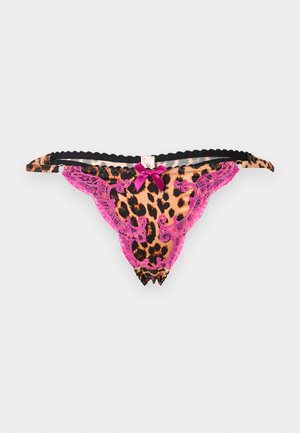 THONG LEOPARD - Slip bikini - fuchsia