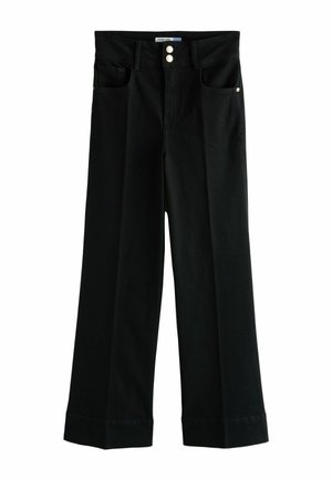PETITE FIT - HIGH RISE STRETCH WIDE - Flared jeans - black