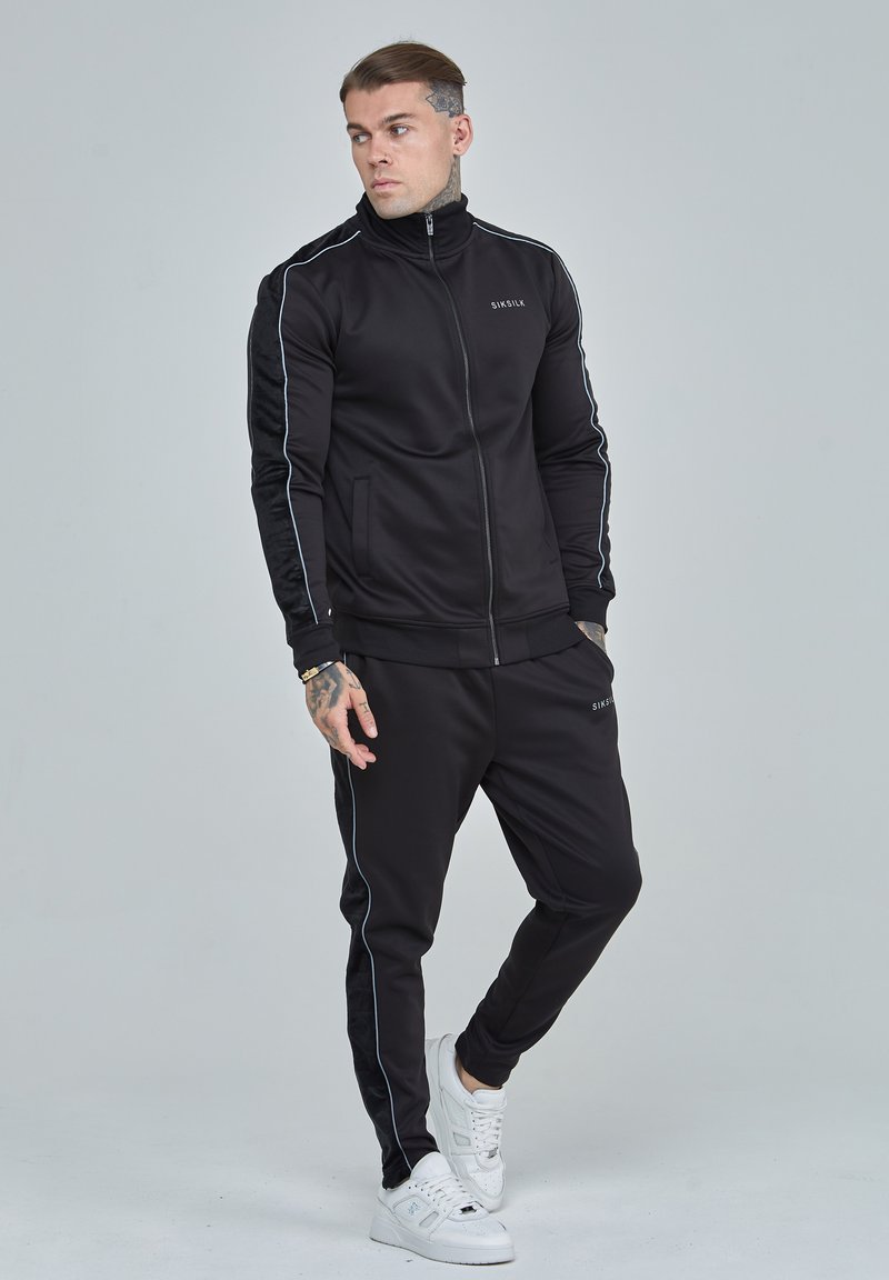 SIKSILK PANELLED - Tröja med dragkedja - black