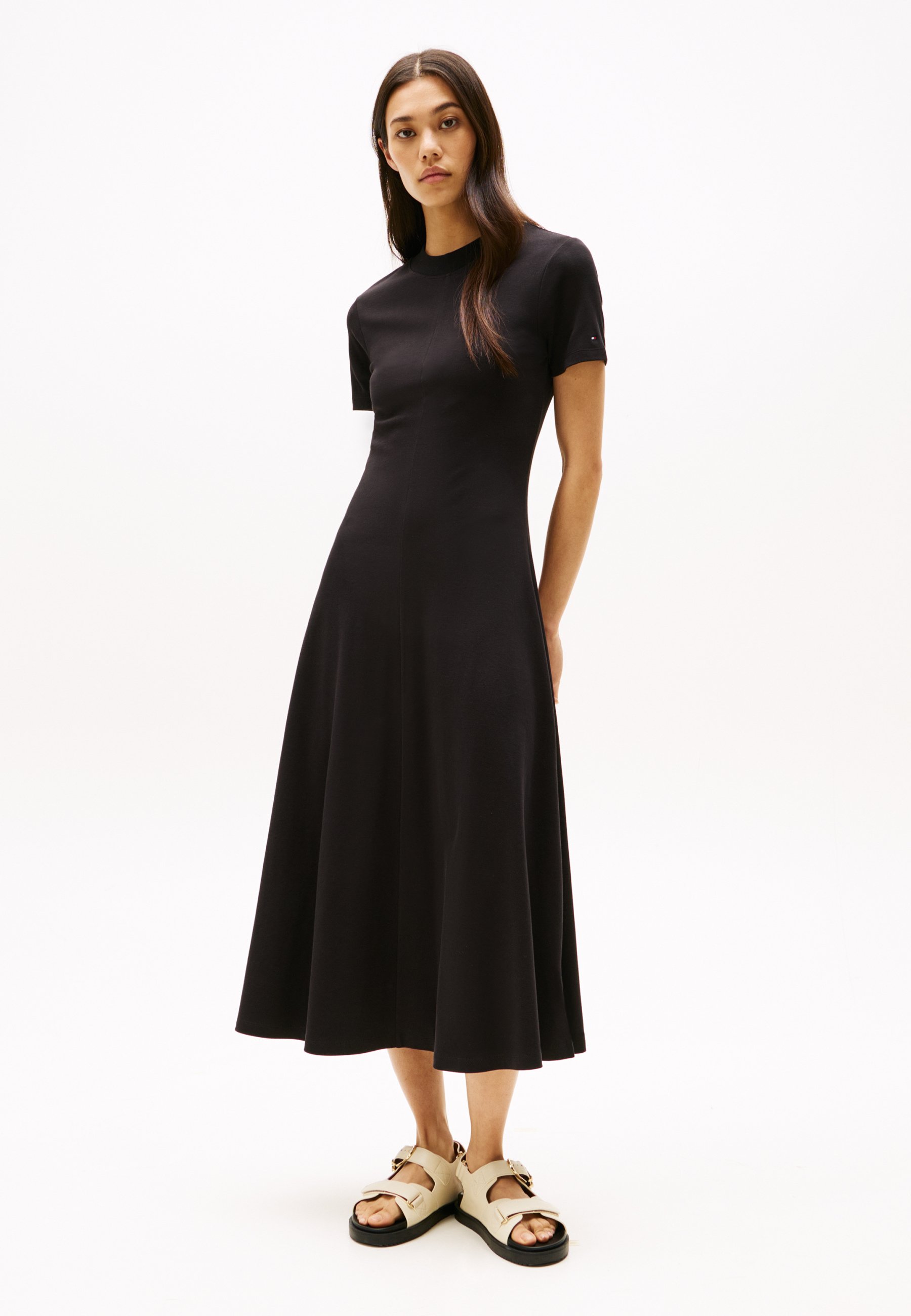 Tommy Hilfiger MODERN MIDI DRESS - Robe en jersey - black/noir - ZALANDO Tommy Hilfiger MODERN MIDI DRESS - Robe en jersey - black/noir - ZALANDO