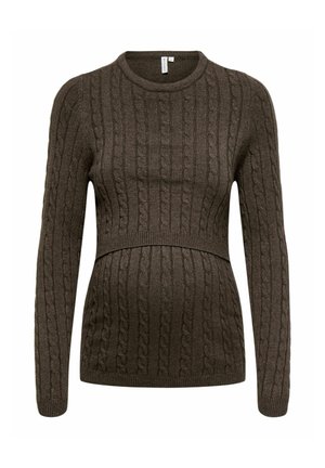 ONLY MATERNITY, KNITTED PULLOVER OLMMERA KNITTED PULLOVER - Pullover - chocolate brown