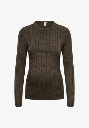 ONLY MATERNITY, KNITTED PULLOVER OLMMERA KNITTED PULLOVER - Pullover - chocolate brown