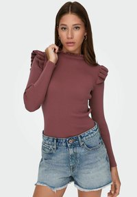 ONLY ONLSIA SALLY RUFFLE PULLOVER - Maglione - rose brown
