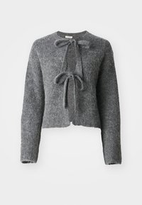 TIE CARDIGAN - Kardigan - dark grey melange
