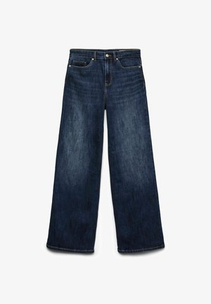 Vero Moda, WIDE-FIT JEANS VMOLIVIA HIGH RISE WIDE LEG FIT JEANS - Leveälahkeiset - dark blue denim