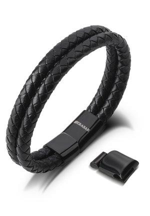 LEDER TWO STRIPES - Bracelet - schwarz