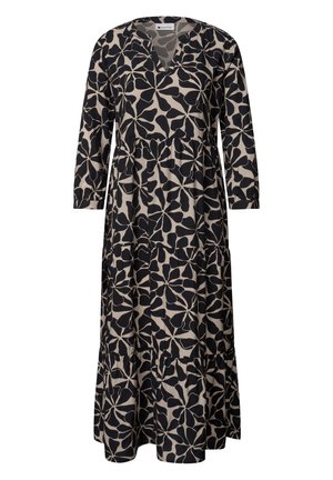 Street One, MIDI-KLEID MIT SPLIT NECK IM ETHNO-LOOK - Day dress - black