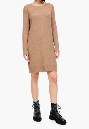 Pletené šaty - mottled beige