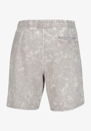 Svetlo sivi kratki hlače z marmorirano teksturo, elastičnim pasom in zadnjo žepono. Narejene iz mehke, zračne tkanine.