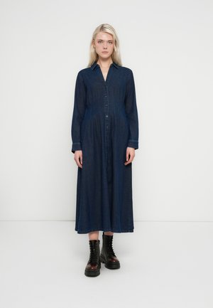 PINTUCK MAXI - Robe en jean - dark wash indigo