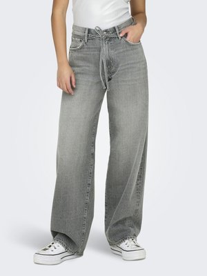 ONLY, Straight fit ONLGIANNA Mid waist Balloon - Wide Leg - medium grey denim